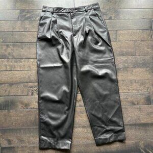 Zara Pleated Vegan Leather Pants